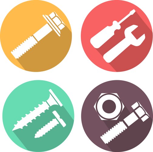 Bolt and screw fastening tools Royalty Free Vector Image