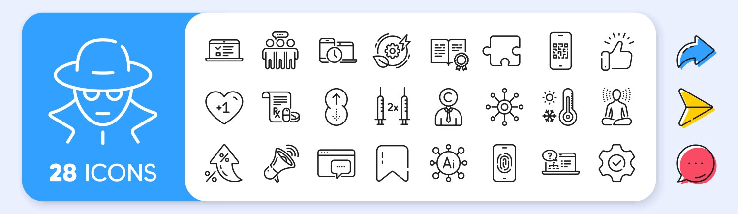 Web lectures execute and multichannel line icons vector image