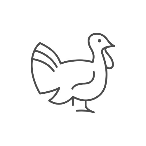 Turkey line outline icon or poultry concept Vector Image