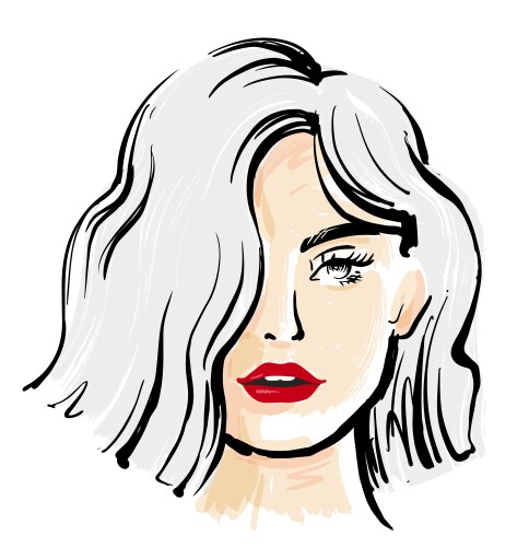 Young woman face portrait model for design Vector Image