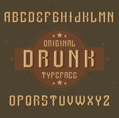 Original label typeface Royalty Free Vector Image