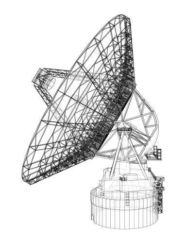 radio telescope concept outline vector image