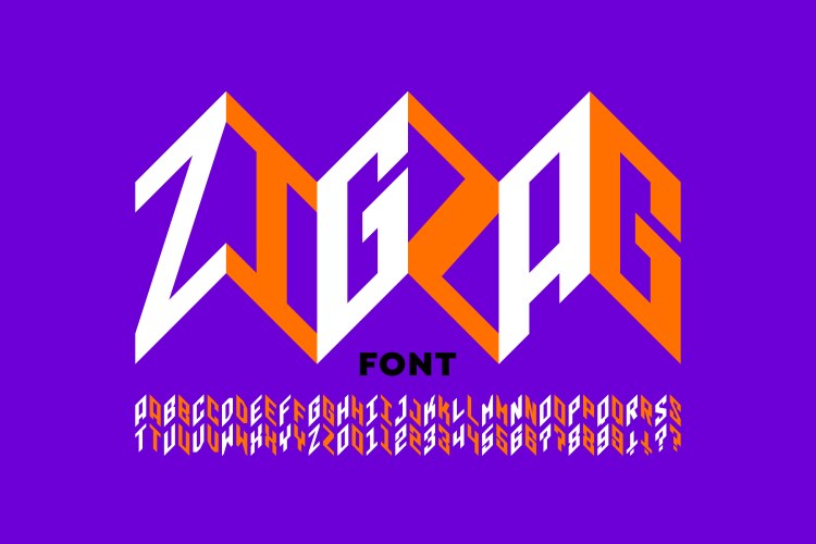 Paper alphabet with zigzag folded letters Vector Image
