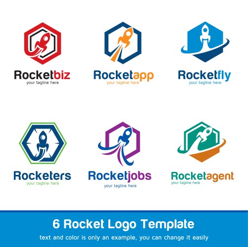 rocket logo template vector image