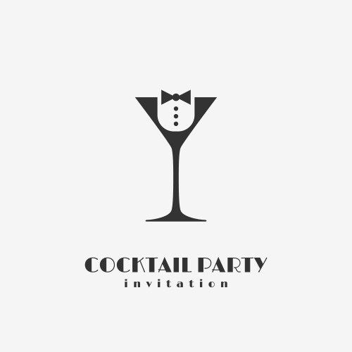 Elegant Cocktail Party Logo Vector Image