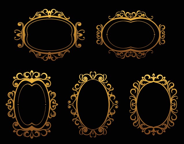 Golden vintage floral Royalty Free Vector Image