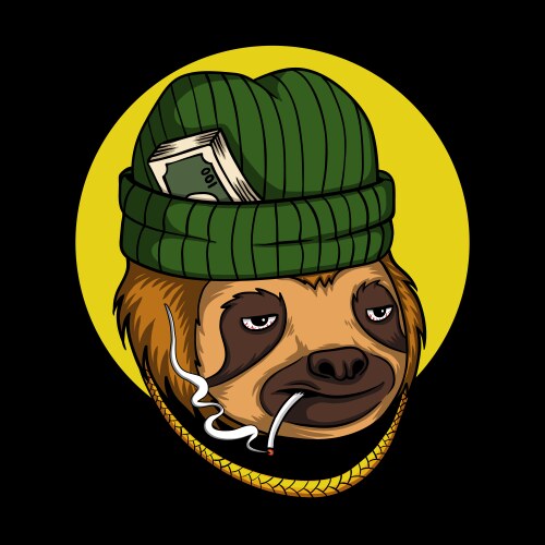 Sloth smoking Vector Image