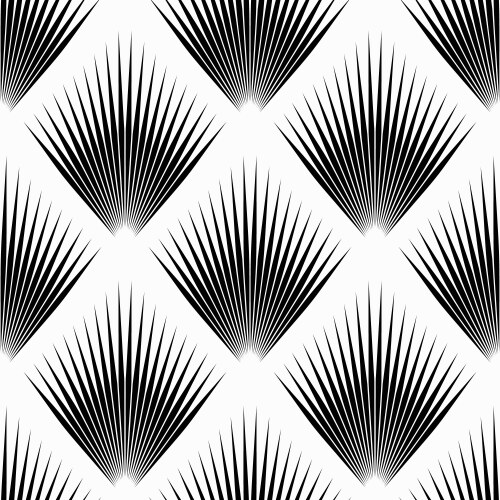 art deco pattern black white background vector image