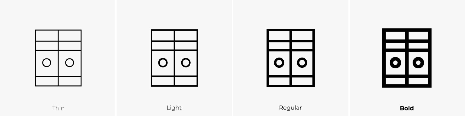Files icon thin light regular and bold style Vector Image