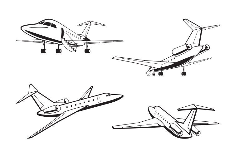 Small passenger aircraft in perspective vector image