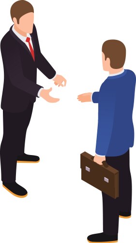 Teamwork colleagues handshake composition vector image