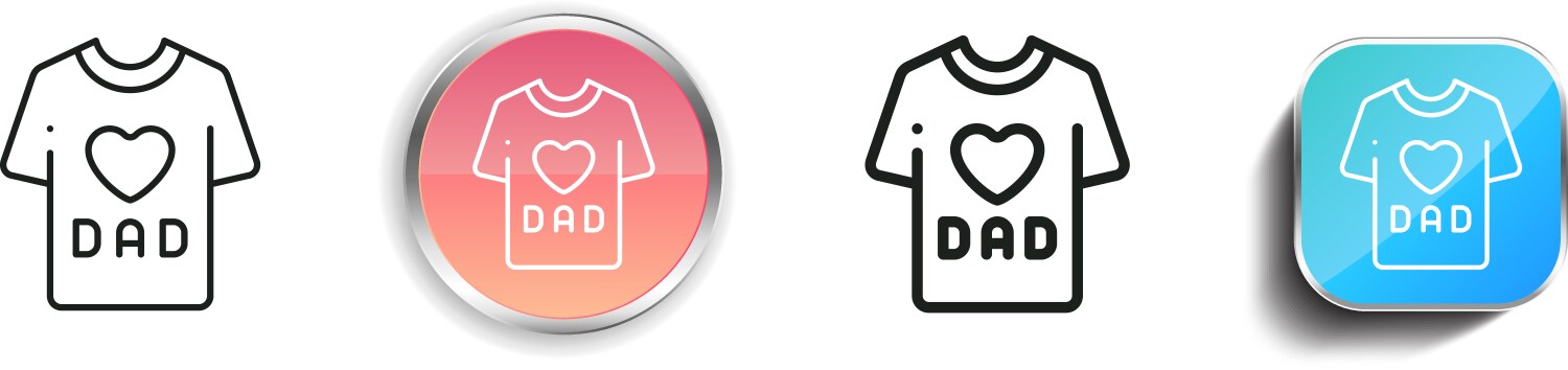 Dad icon thin linear regular and button style vektorbild