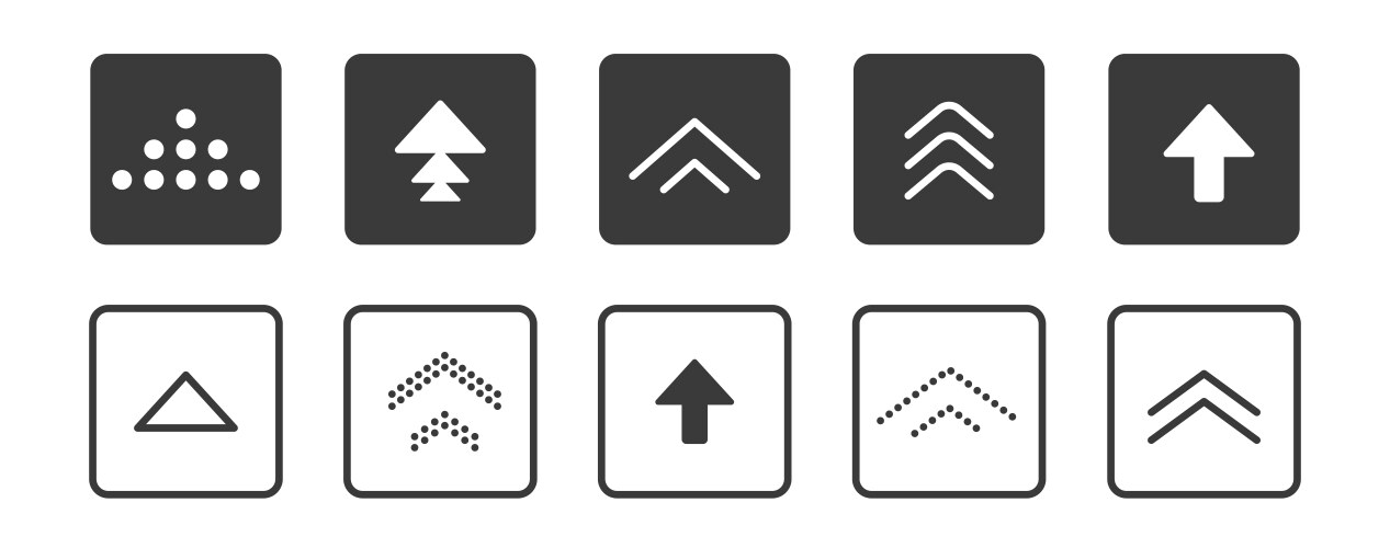 Swipe up icon arrow button ui scroll symbol vector image