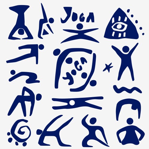 yoga icons set vector image