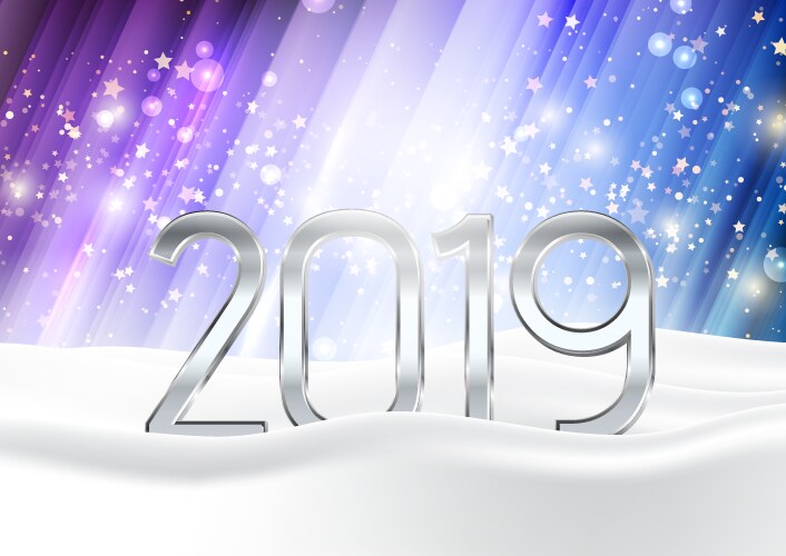 Happy new year background with numbers nestled vector image