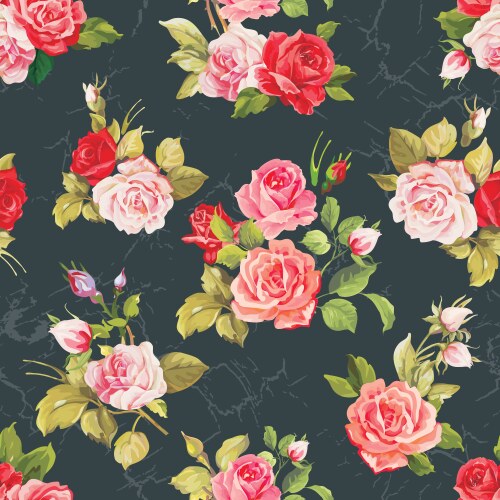 Pink Rose Seamless Pattern Vector Image