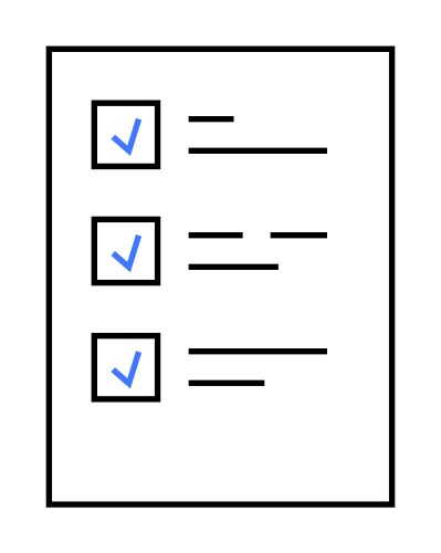 Survey or to-do list document with three checkbox vector image