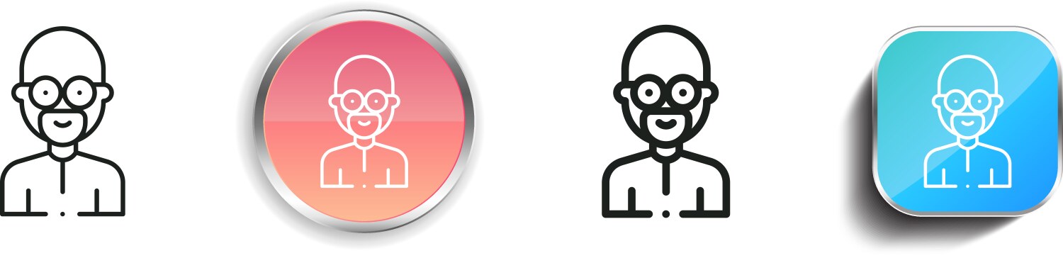 Dad icon thin linear regular and button style vektorbild