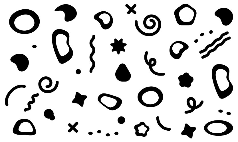Set of abstract patterns lines different shapes vector image