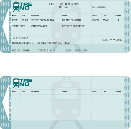 Train ticket vector image