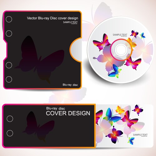 cover design template of disk and business card bu vector image