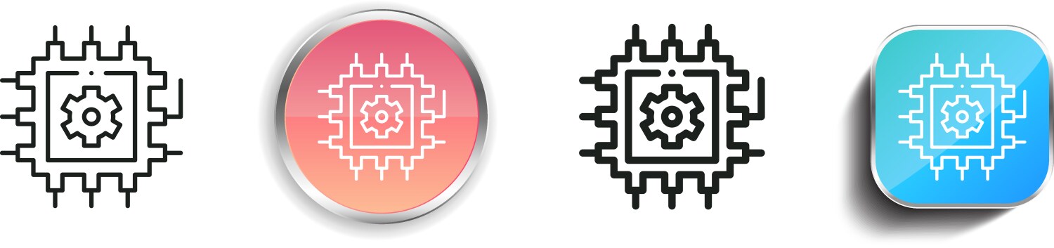 Hardware icon thin linear regular and button vektorbild