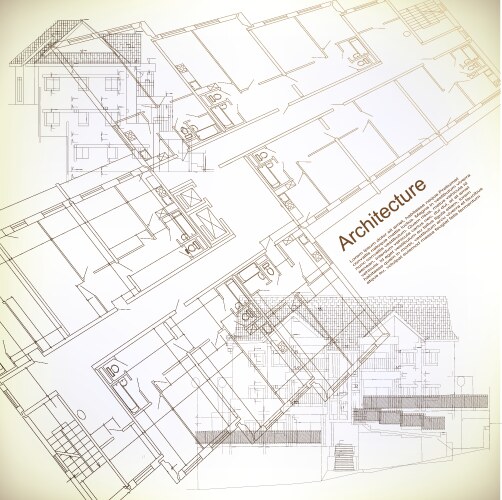 Blueprint architectural background Royalty Free Vector Image