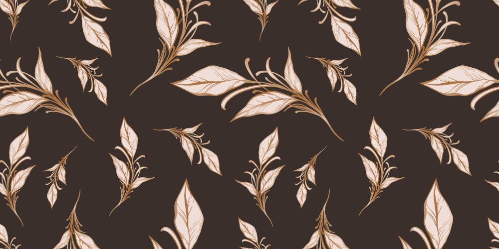 Seamless loopable pattern with hand drawn leaves Vector Image