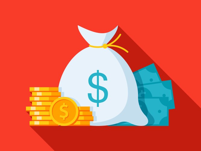 Money bag outline icon Royalty Free Vector Image