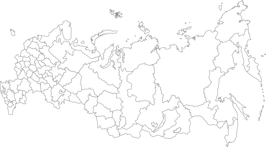 Outline russia map vector image