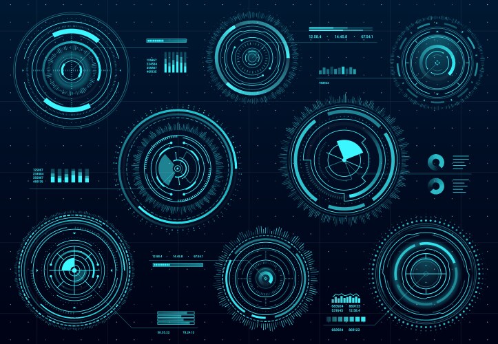 Touch hud interface set Royalty Free Vector Image