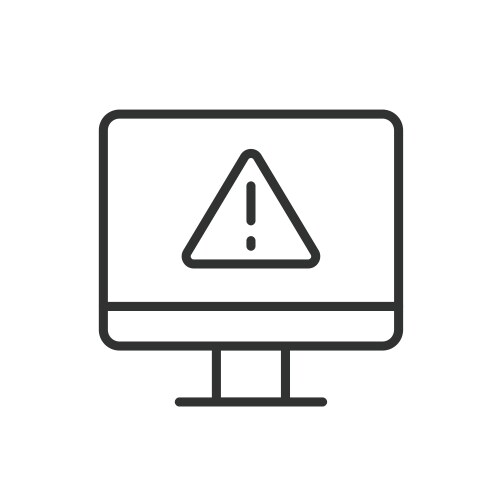 Pc errors icon in line design computer vector image