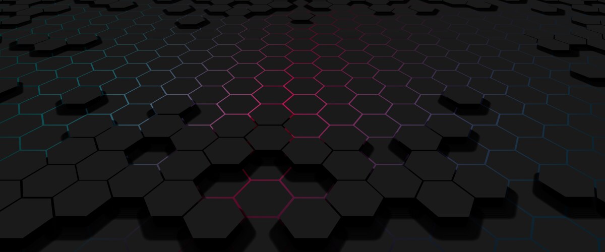 Black background with hexagons honeycomb pattern Vector Image