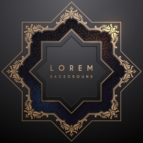 Geometric ornamental black and gold background vector image