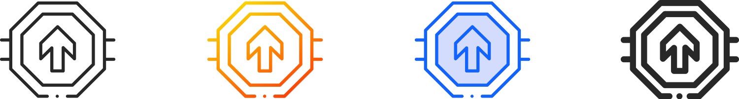 Boxes iconthin linear gradient blue stroke Vector Image
