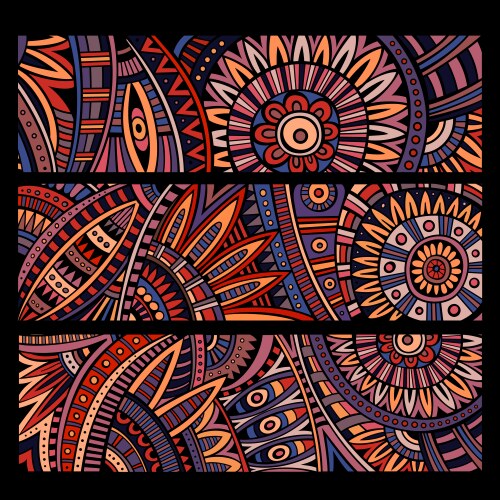 Abstract ethnic pattern cards set Royalty Free Vector Image