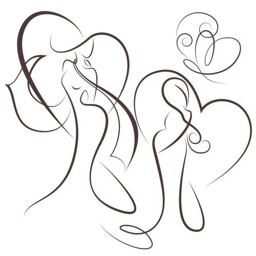 Pregnant Ladies Sketches Vector Image