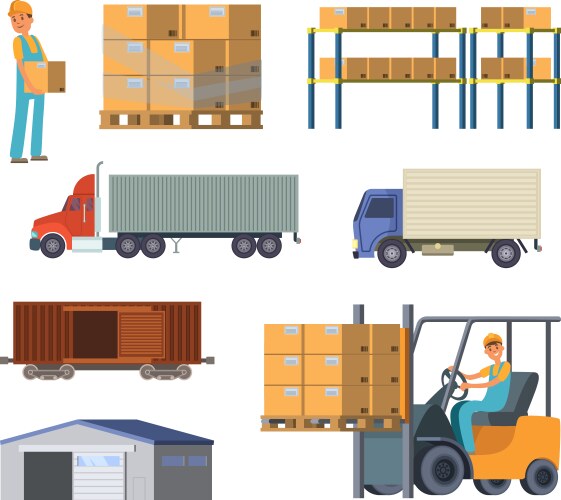 Warehouse logistics concept Royalty Free Vector Image