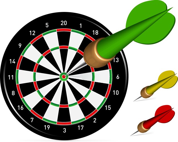 Dartboard with Darts - Game of Precision vector image