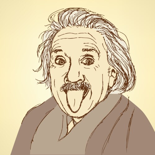Vintage Sketch of Albert Einstein Vector Image