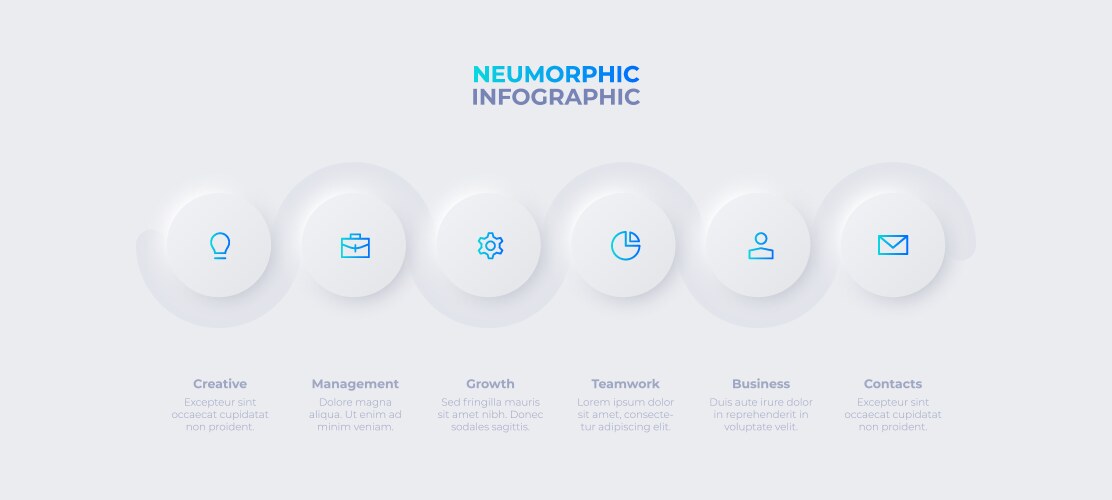 neumorphic infographic timeline design template vector