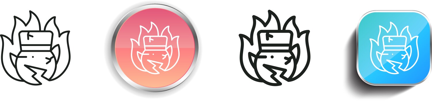 Broken icon thin linear regular and button style vector image