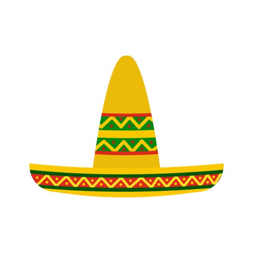 Sombrero icon flat style Vector Image