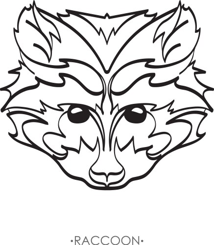 Stylized raccoon sketch for tattoo Vector Image