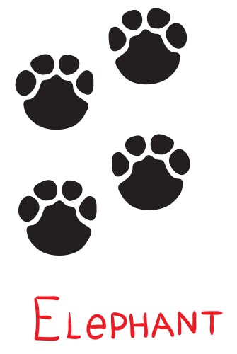 Set black footprints an elephant icon Vector Image