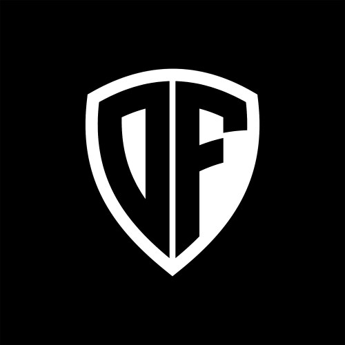 Jc letter bold monogram with shield shape Vector Image