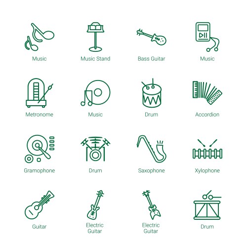 Guitar icons vector image