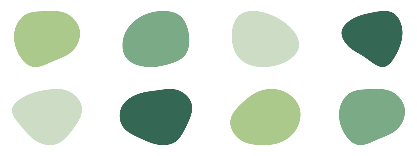 Organic blobs set icon random shapes cube drop vector image