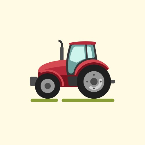 Farmer driving a red tractor Royalty Free Vector Image