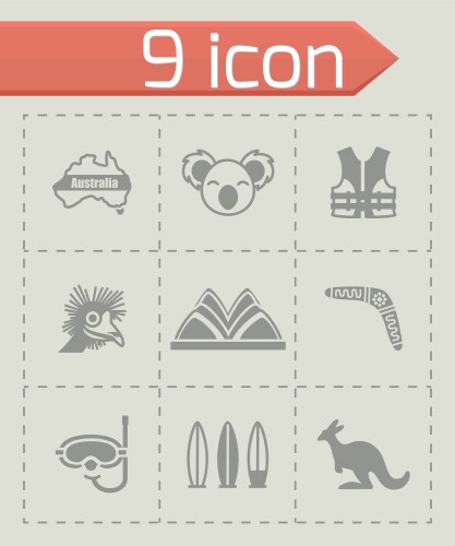 Australia icon set Royalty Free Vector Image - VectorStock